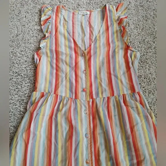 Anthropology Another Love Rumi button front dress oceanside stripe Small - Picture 5 of 9
